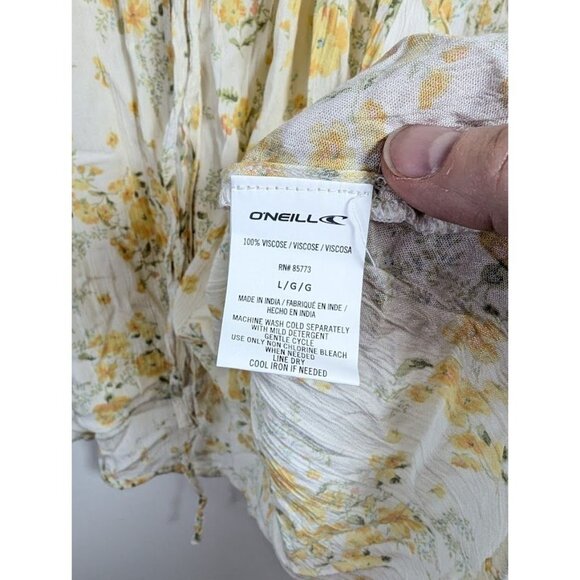 O'Neill Cover Up Large Floral Shirt Dress Boho Cottagecore Cami Tatianna NEW - Picture 10 of 10